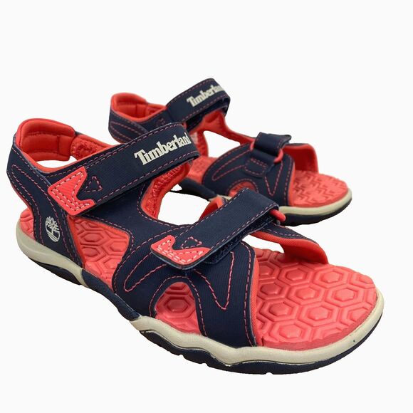 Timberland Girl's‎  Sandals outdoor  2-STRAP Blue & Pink Size 2 NWOT - Picture 1 of 7